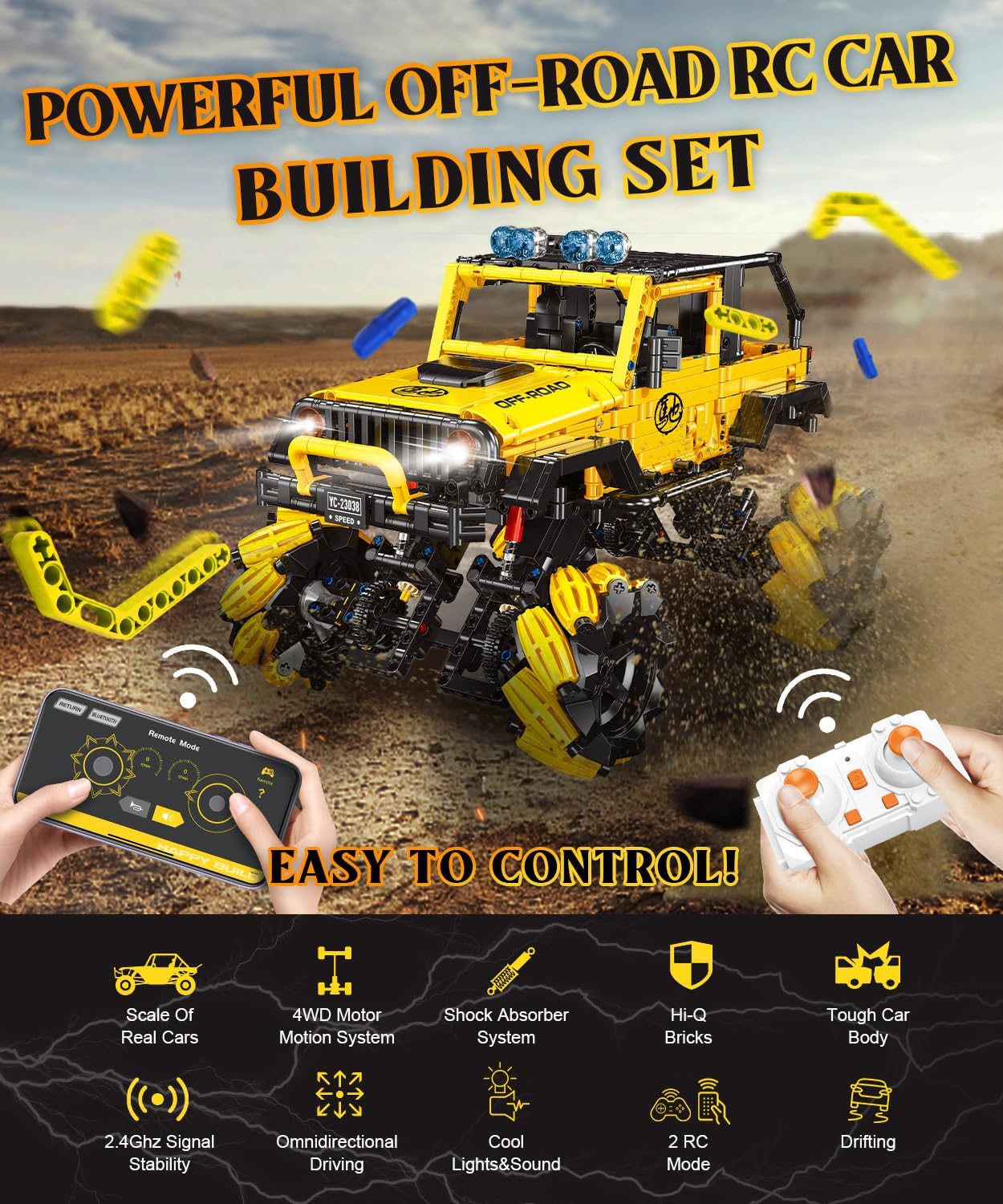 Remote control off-road climbing car yellow